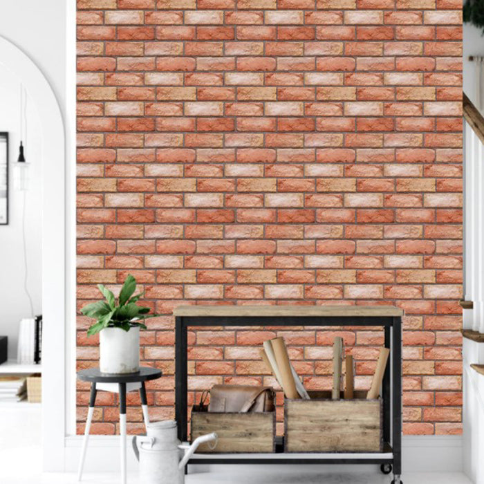 Self-adhesive wallpaper NewYorkWall show the image of orange bricks