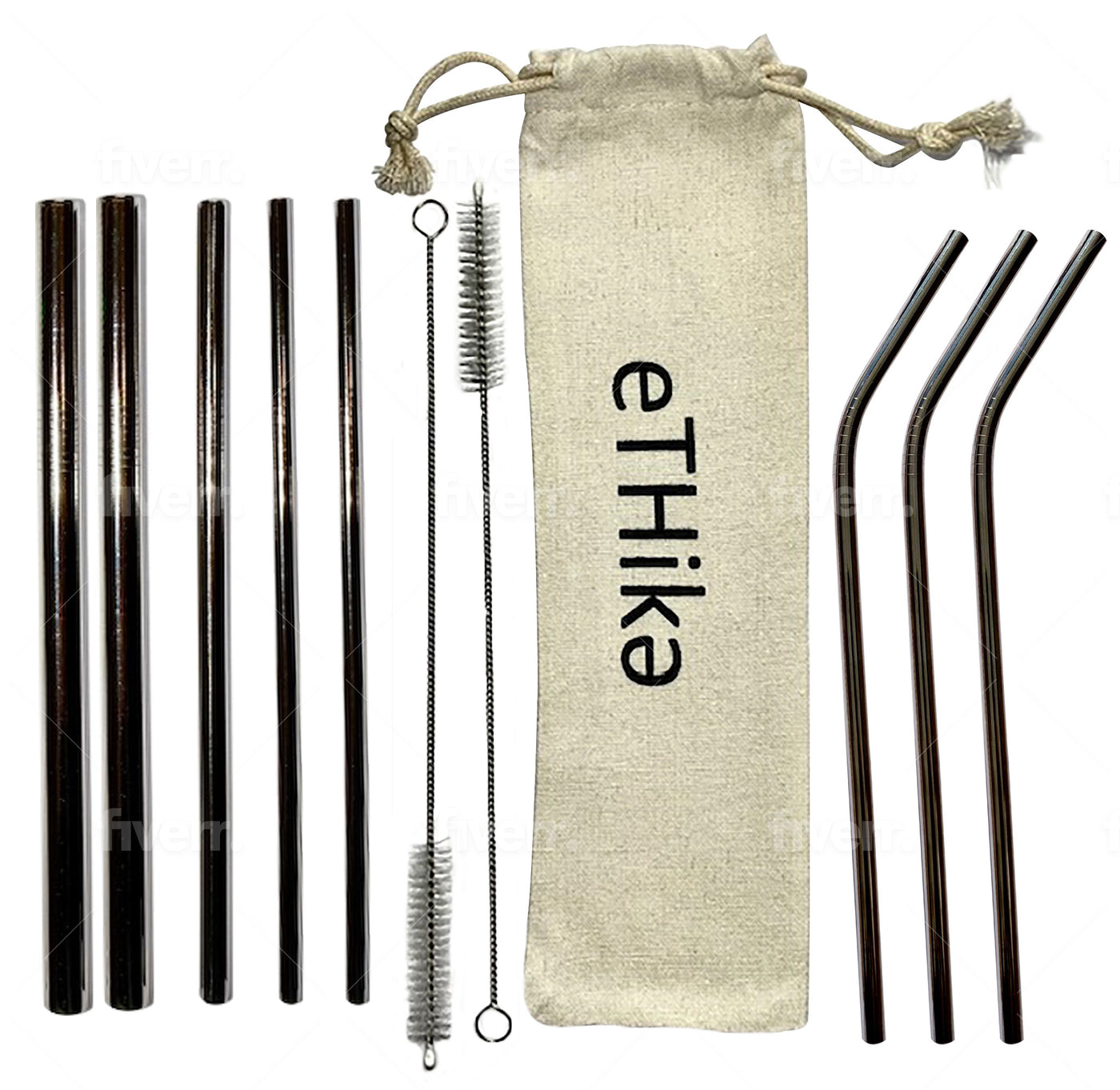 Reusable Stainless Steel Straws (Set of 7 or 11 Pieces)