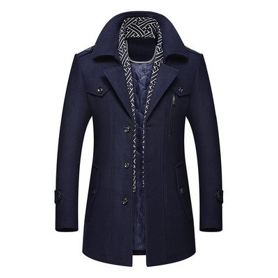 Winter Scarf Detachable Scarf Jackets Men's Wool Coats