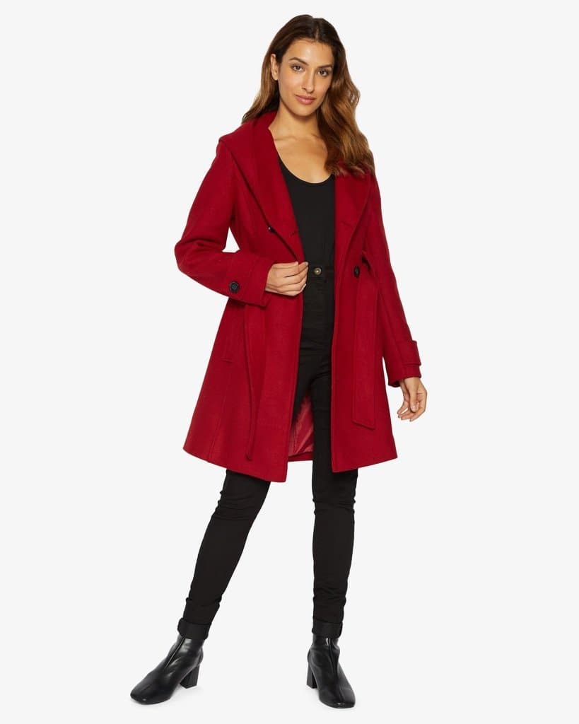 Slim Fit Shawl Hooded Coat (1325)