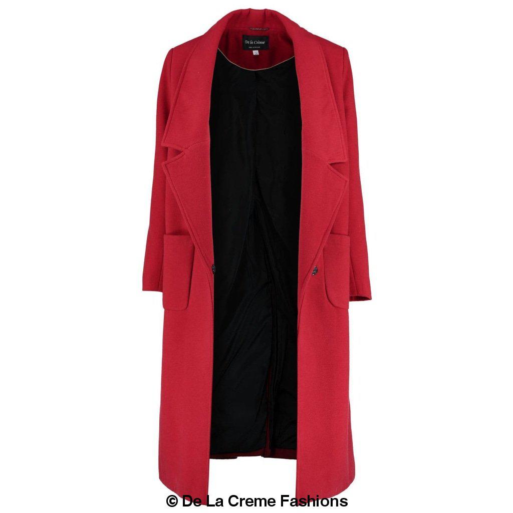 De La Creme - Womens Faux Wool Wrap Coat