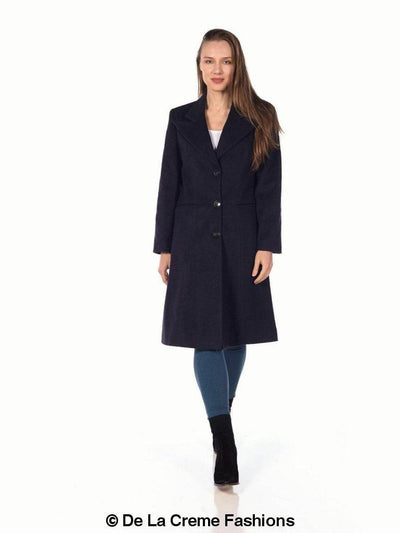 De La Creme - Women's Mohair Blend Longline Winter Coat