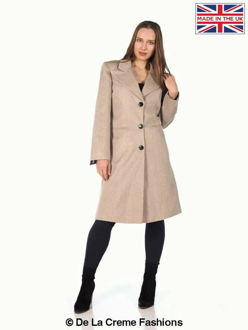 De La Creme - Women's Mohair Blend Longline Winter Coat