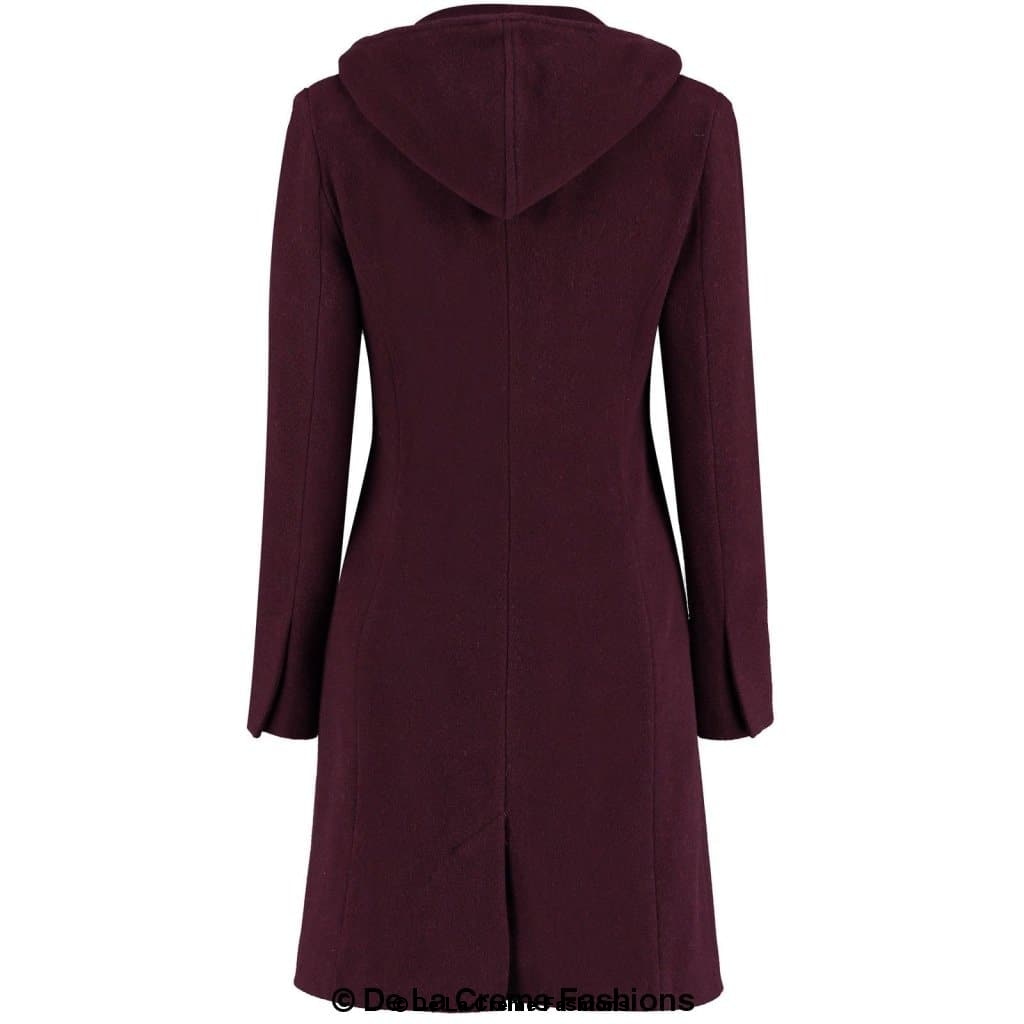 De La Creme - Women's Wool Blend Hooded Zip Coat