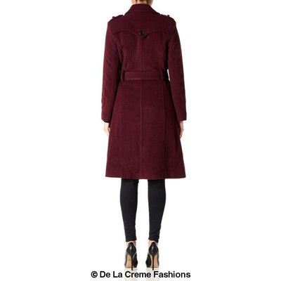 Wool and Cashmere Blend Military Coat (9048)