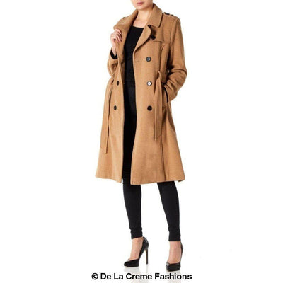 Wool and Cashmere Blend Military Coat (9048)