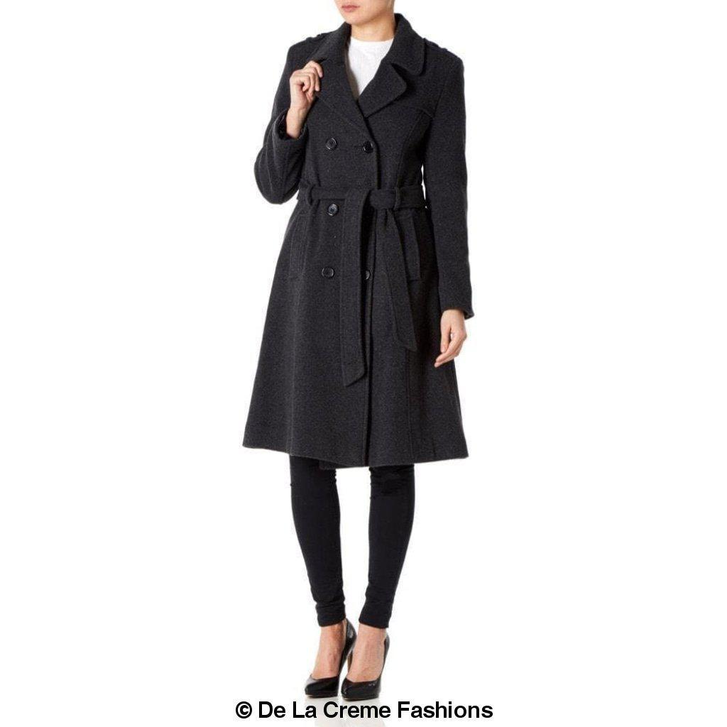 Wool and Cashmere Blend Military Coat (9048)