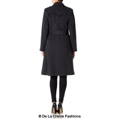 Wool and Cashmere Blend Military Coat (9048)