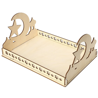 Wooden Ornament Eid Al Fitr Table Decoration Tray