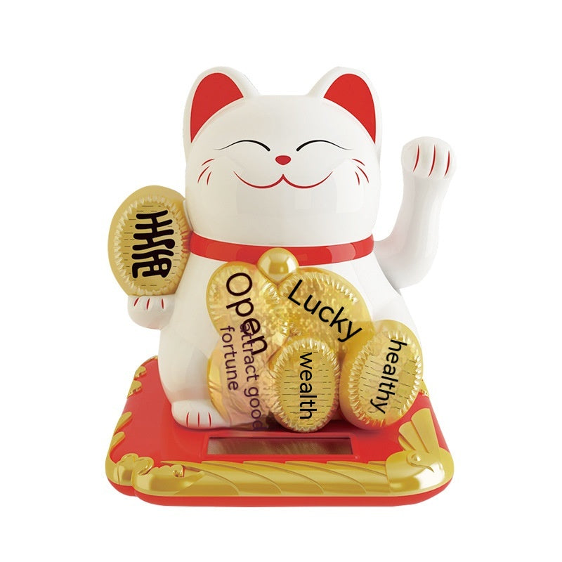 Lucky Shake Hand Waving Feng Shui Cat Car Home Shop Decoration Gift