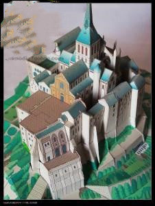 Monastery Saint Michel 3D Paper Model Famous Building Puzzle Kit