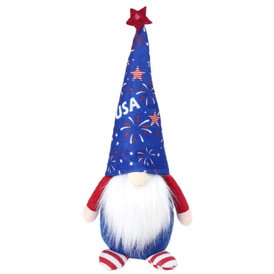 American Flag Independence Day Striped Five-pointed Star Gnome Plush Doll Decoration