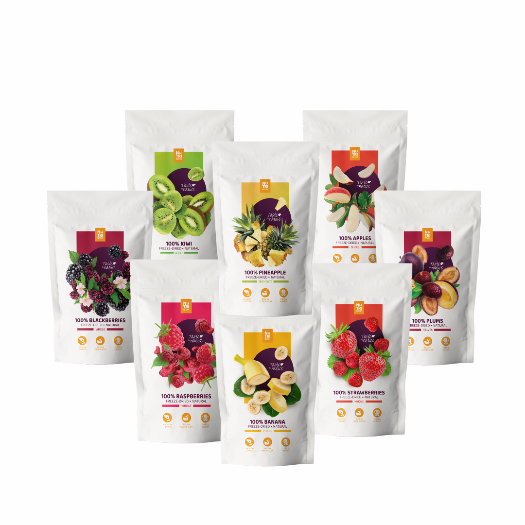 Snack Box 12 packs (S size) Freeze dried Strawberries(x2) Banana(x2),