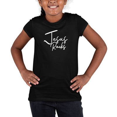 Girls T-shirt Jesus Rocks - Christian Inspiration Affirmation