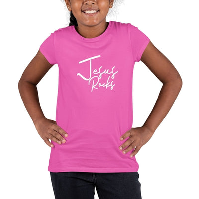 Girls T-shirt Jesus Rocks - Christian Inspiration Affirmation