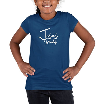 Girls T-shirt Jesus Rocks - Christian Inspiration Affirmation