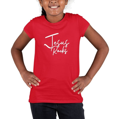 Girls T-shirt Jesus Rocks - Christian Inspiration Affirmation