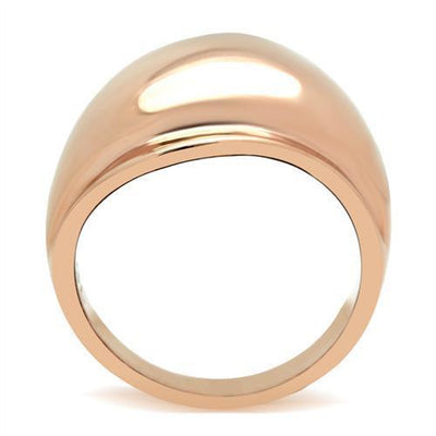 GL157 - IP Rose Gold(Ion Plating) Brass Ring with No Stone