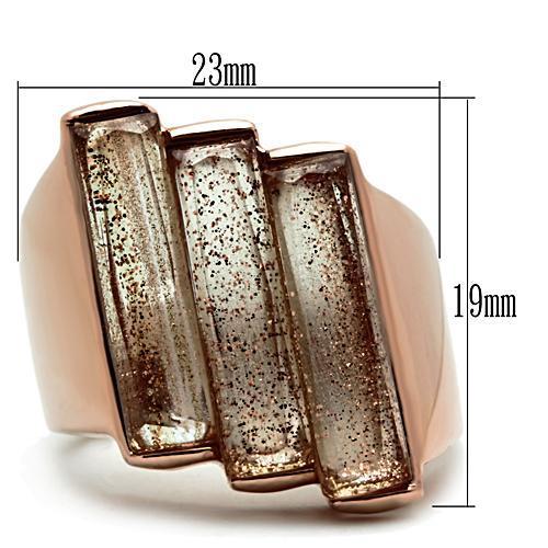 GL231 - IP Rose Gold(Ion Plating) Brass Ring with Synthetic Spinel in