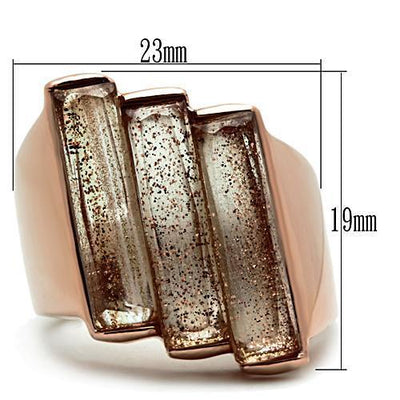 GL231 - IP Rose Gold(Ion Plating) Brass Ring with Synthetic Spinel in