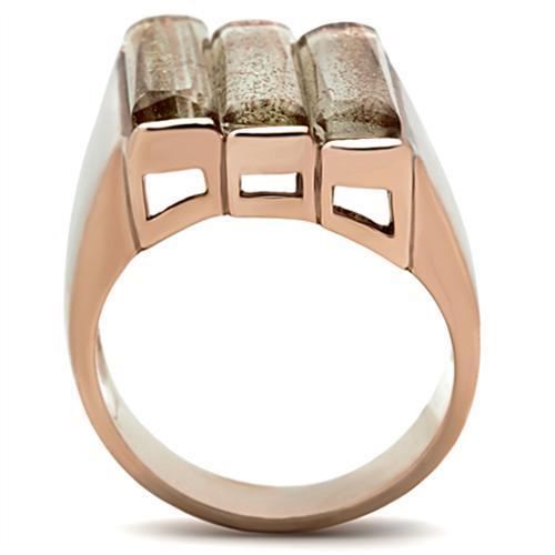 GL231 - IP Rose Gold(Ion Plating) Brass Ring with Synthetic Spinel in