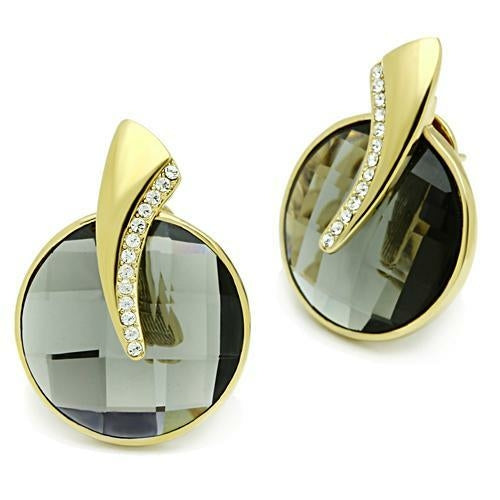 GL343 - IP Gold(Ion Plating) Brass Earrings with Synthetic Synthetic