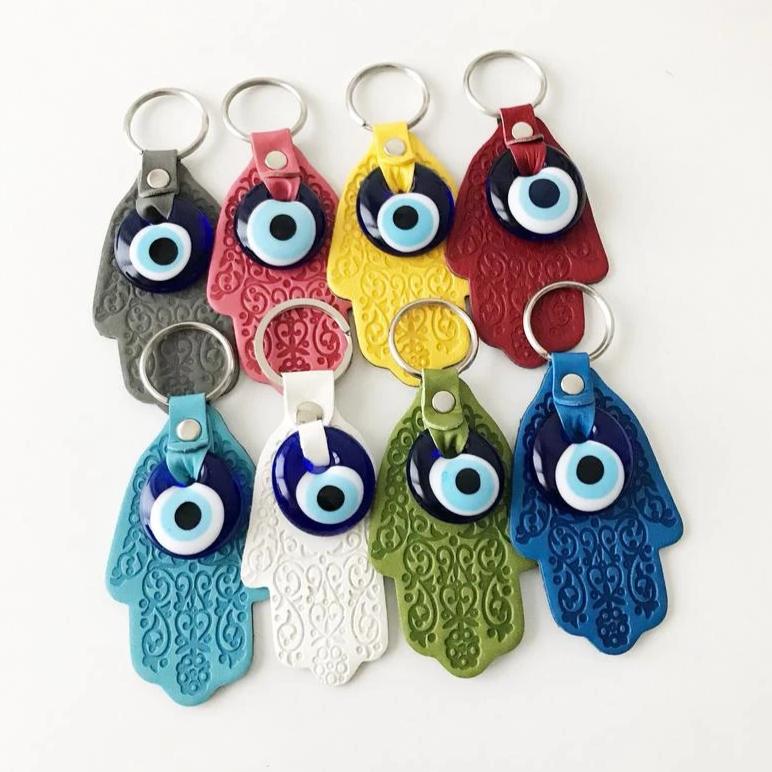 Hamsa hand evil eye keychain