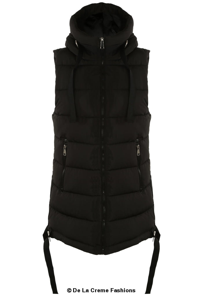 Hooded Puffer Gilet With Webbing Detail (JL2017)