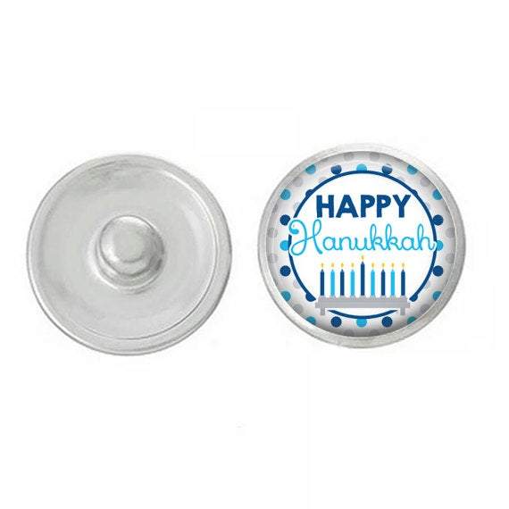 Hanukkah - Happy Hanukkah - Snap for Jewelry - Jewish Holiday