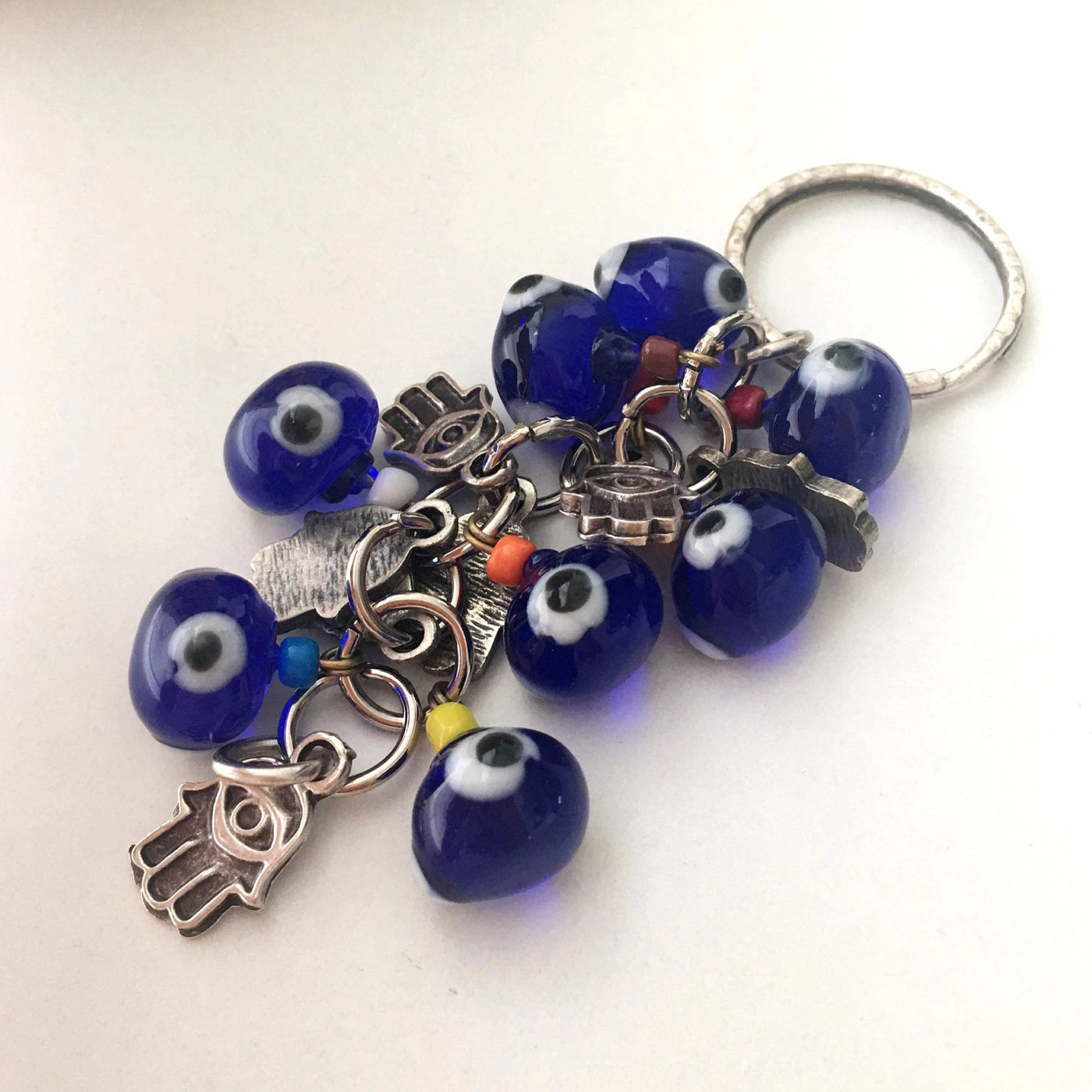 Hamsa keychain, hamsa evil eye keychain, yoga keychain