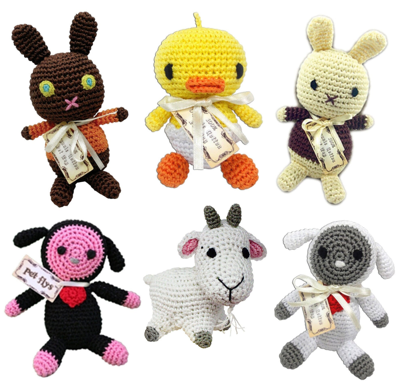 Knit Knacks Organic Cotton Pet & Dog Toys, "Easter Group" (Choose