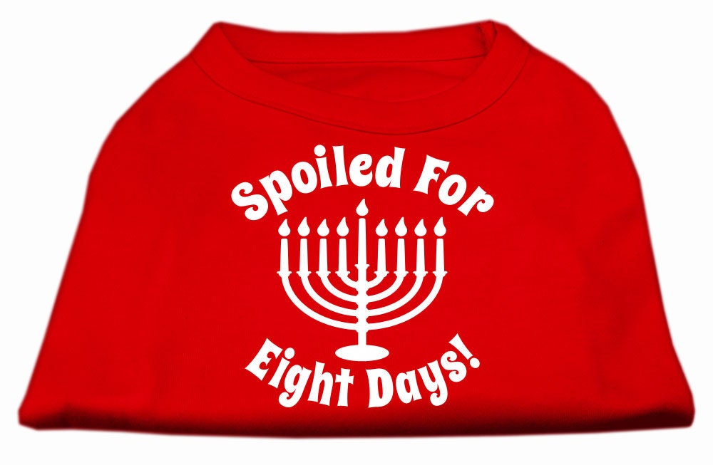 Hanukkah Pet Dog & Cat Shirt Screen Printed, "Spoiled for Eight Days"