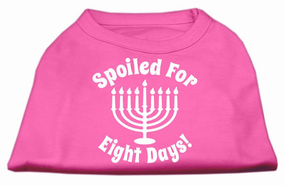 Hanukkah Pet Dog & Cat Shirt Screen Printed, "Spoiled for Eight Days"