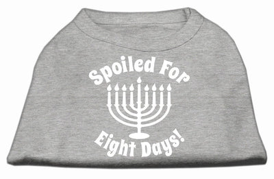 Hanukkah Pet Dog & Cat Shirt Screen Printed, "Spoiled for Eight Days"