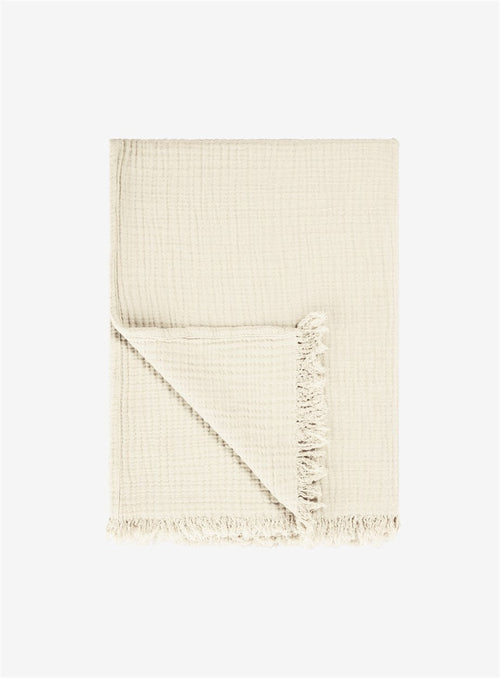 Organic Cotton Throw Blanket | Beige Couch Blanket