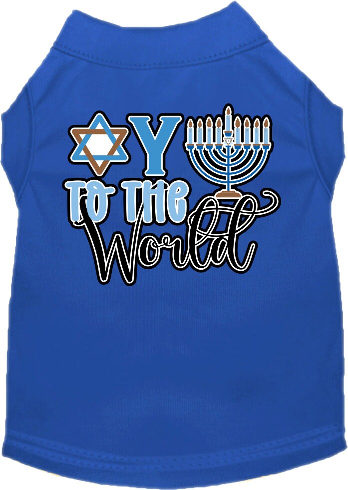 Hanukkah Pet Dog and Cat Shirt Screen Printed, "Oy To The World"