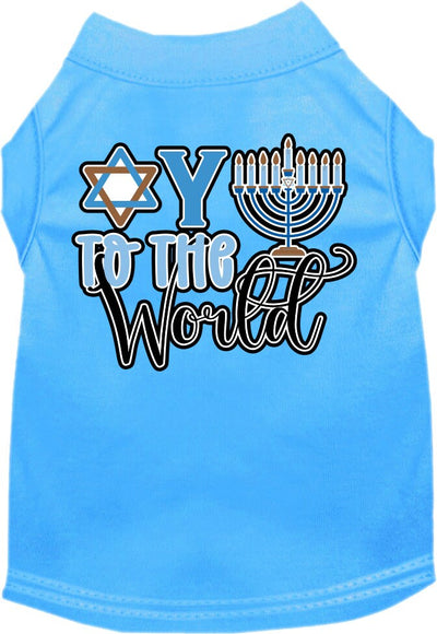 Hanukkah Pet Dog and Cat Shirt Screen Printed, "Oy To The World"