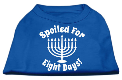 Hanukkah Pet Dog & Cat Shirt Screen Printed, "Spoiled for Eight Days"