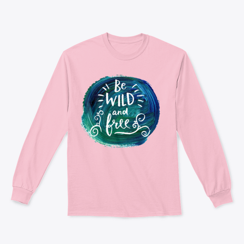 Be Wild And Free. Hand Lettering Quote On A Creative Vector