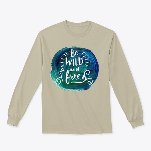 Be Wild And Free. Hand Lettering Quote On A Creative Vector