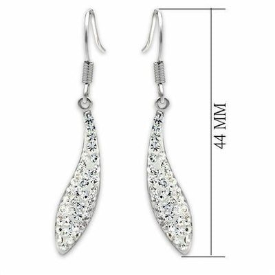 LO2041 - Rhodium Brass Earrings with Top Grade Crystal  in Clear