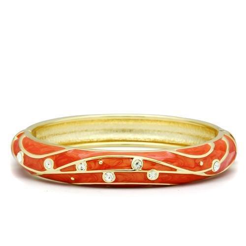 LO2144 - Flash Gold White Metal Bangle with Top Grade Crystal  in