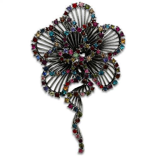 LO2395 - Imitation Rhodium White Metal Brooches with Top Grade Crystal