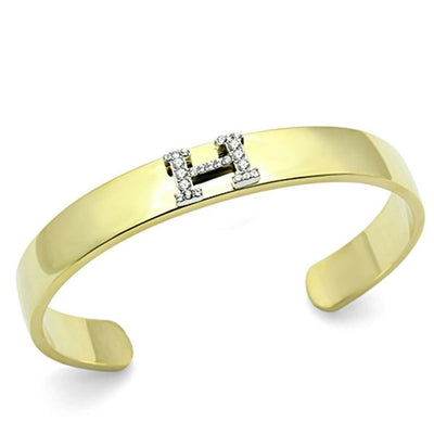 LO2577 - Gold+Rhodium White Metal Bangle with Top Grade Crystal  in