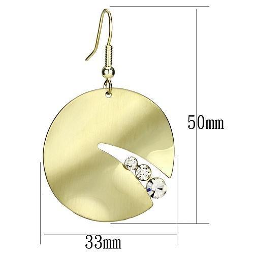 LO2742 - Matte Gold & Gold Iron Earrings with Top Grade Crystal  in