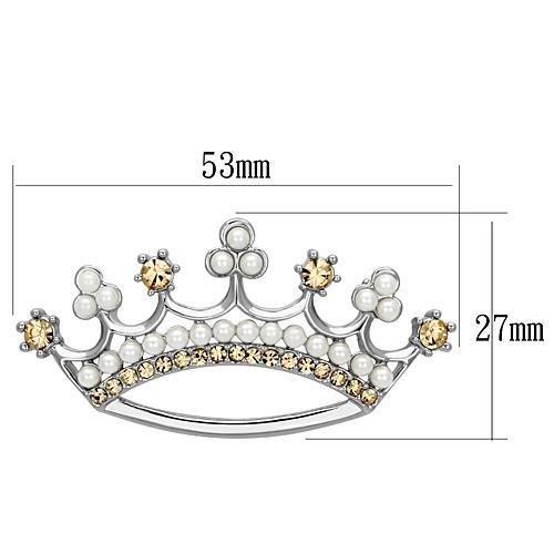 LO2838 - Imitation Rhodium White Metal Brooches with Synthetic Pearl