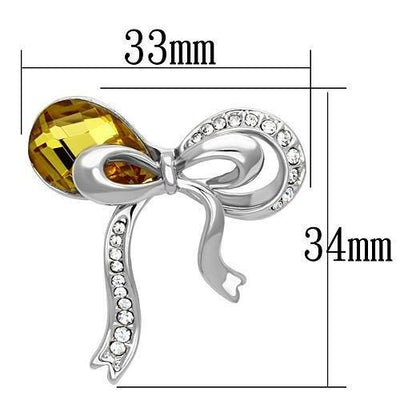 LO2846 - Imitation Rhodium White Metal Brooches with Synthetic Glass