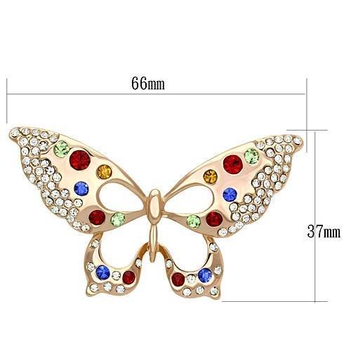 LO2907 - Flash Rose Gold White Metal Brooches with Top Grade Crystal