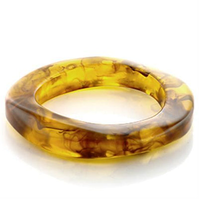 LO753 -  Plastic Bangle with Synthetic Synthetic Stone in Amber