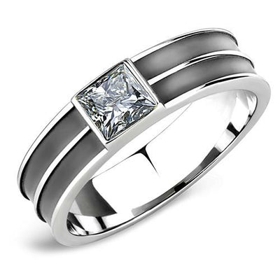 LOA1341 - High polished (no plating) Stainless Steel Ring with Top